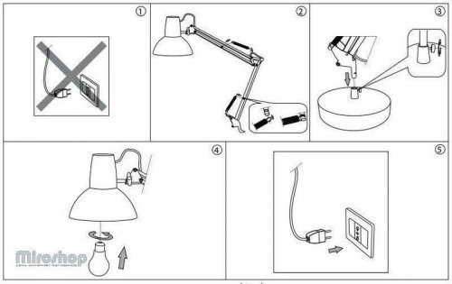 Настільна лампа Ideal Lux WALLY TL1 NERO (061191) (46126)