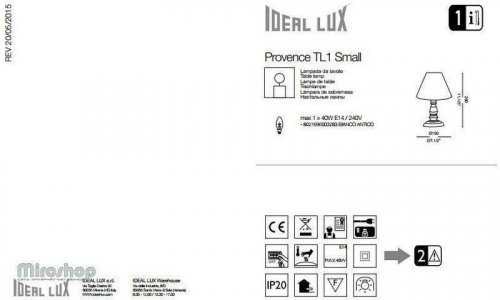 Настільна лампа Ideal Lux PROVENCE TL1 SMALL (003283) (81340)