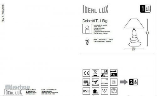 Настольная лампа Ideal Lux DOLOMITI TL1 BIG (034942) (48405)