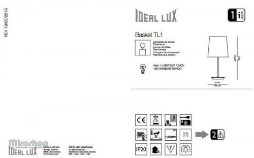 Настільна лампа Ideal Lux BASKET TL1 (082387) (67420)