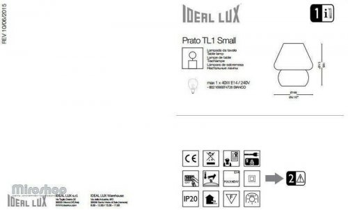 Настільна лампа Ideal Lux PRATO TL1 SMALL BIANCO (074726) (56376)