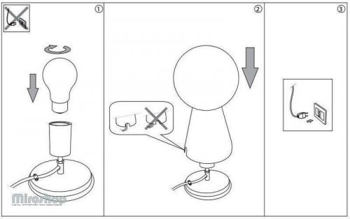 Настольная лампа Ideal Lux BIRILLO TL1 SMALL BIANCO (000268) (48296)