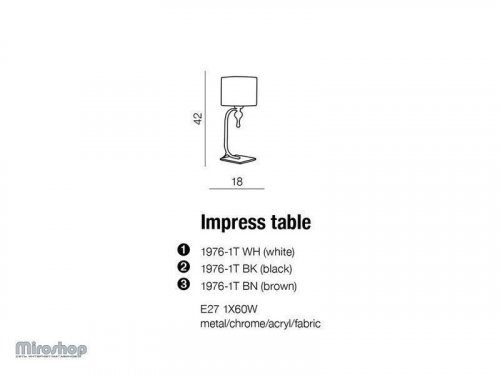 Настільна лампа Azzardo AZ1107 Impress table (white) (1976-1T-WH) (15463)