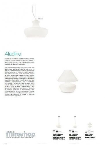 Настільна лампа Ideal Lux ALADINO TL3 D35 BIANCO (137285) (93936)