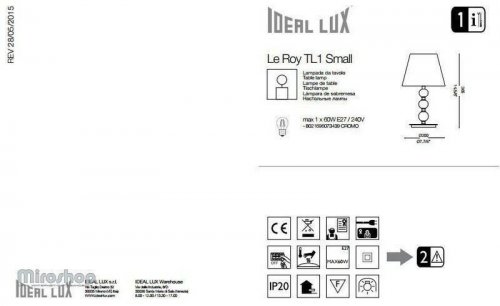 Настільна лампа Ideal Lux LE ROY TL1 SMALL (073439) (56289)