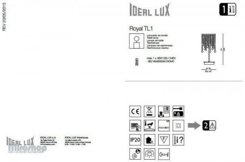 Настільна лампа Ideal Lux ROYAL TL1 (053028) (48885)