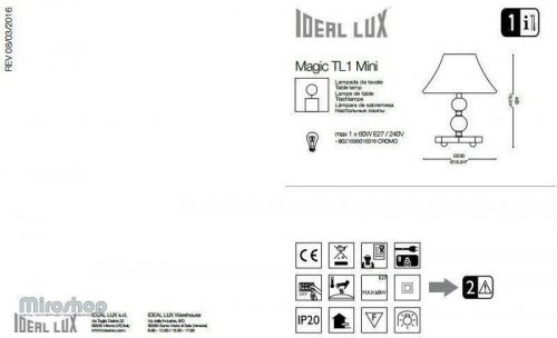 Настільна лампа Ideal Lux MAGIC TL1 MINI (016016)