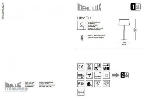 Настільна лампа Ideal Lux HILTON TL1 (075525)