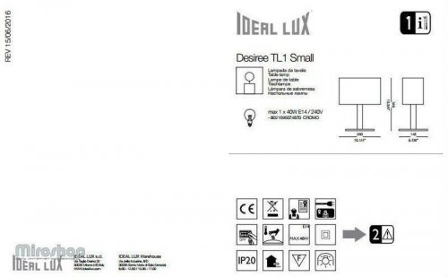 Настільна лампа Ideal Lux DESIREE TL1 SMALL (074870) (56235)