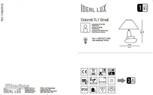 Настільна лампа Ideal Lux DOLOMITI TL1 SMALL (034935) (48406)