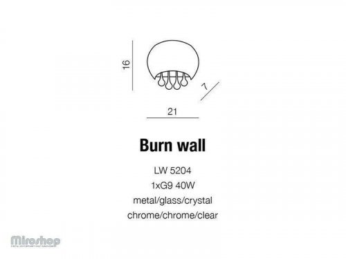 Бра Azzardo AZ0911 Burn wall (chrome) (LW5204-CH-CL) (15531)