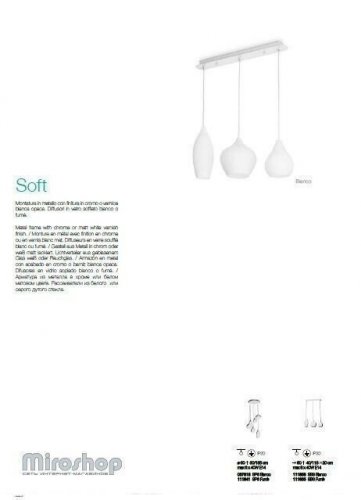 Підвісний світильник Ideal Lux SOFT SP6 FUME (111841) (87963)