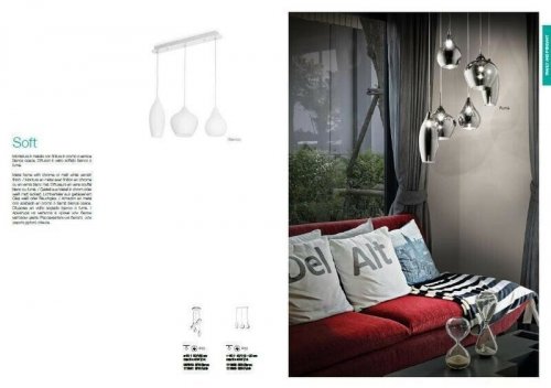 Підвісний світильник Ideal Lux SOFT SP3 BIANCO (111858)