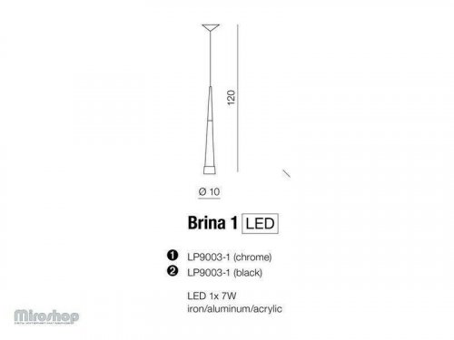 Подвесной светильник Azzardo AZ0932 Brina 1 (chrome) (LP9003-1-CH) (15901)