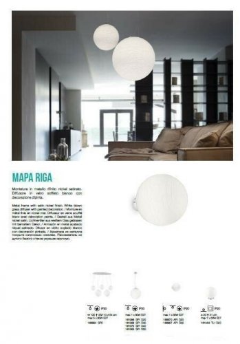 Підвісний світильник Ideal Lux MAPA RIGA SP1 D50 (161365) (22877)