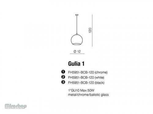 Подвесной светильник Azzardo AZ0642 Gulia 1 (white) (FH5951-BCB-120-WH) (15457)