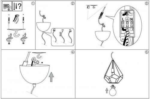 Подвесной светильник Ideal Lux AMPOLLA-3 SP1 RAME (167367) (23211)