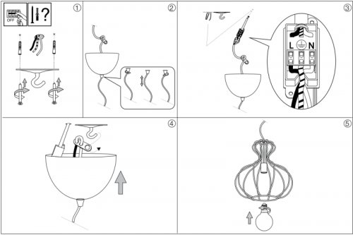 Підвісний світильник Ideal Lux AMPOLLA-1 SP1 BIANCO (194295) (23043)