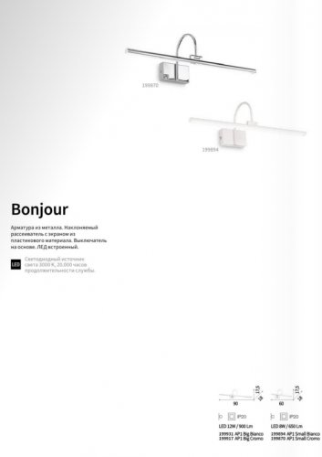 Підсвічування Ideal Lux BONJOUR AP1 BIG BIANCO (199931) (23015)