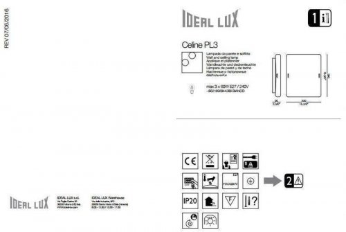 Світильник стельовий Ideal Lux CELINE PL3 (044286) (48347) 