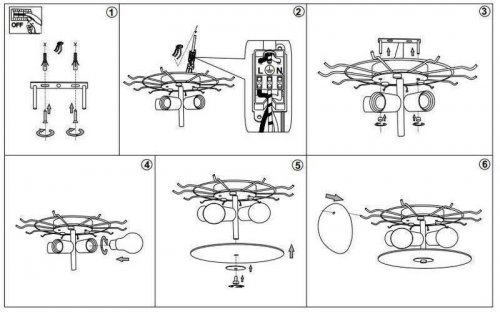 Стельовий світильник Ideal Lux OVALINO PL5 BIANCO (093963) (81311) 