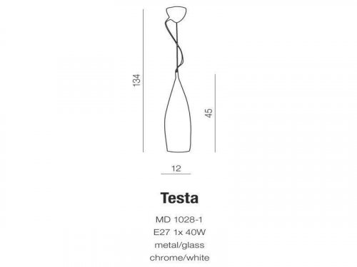 Подвесной светильник Azzardo AZ0120 Testa (MD1028-1-WH) (15613)