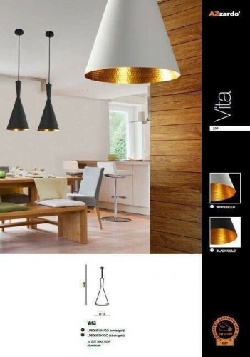 Подвесной светильник Azzardo AZ1340 Vita (white/gold) (LP6005-WH-GO)