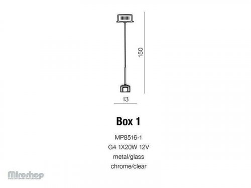 Подвесной светильник Azzardo AZ0036 Box 1 (MP8516-1-CH-CL) (15936)