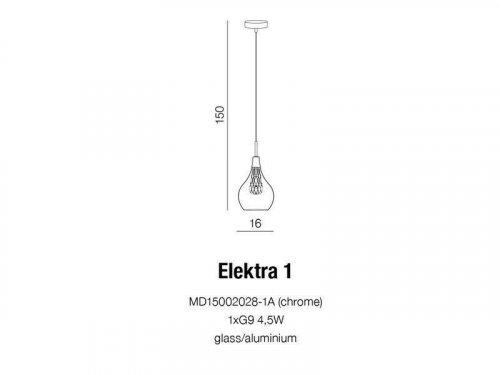 Подвесной светильник Azzardo AZ1687 Elektra 1 (MD15002028-1A-CH) (15711)