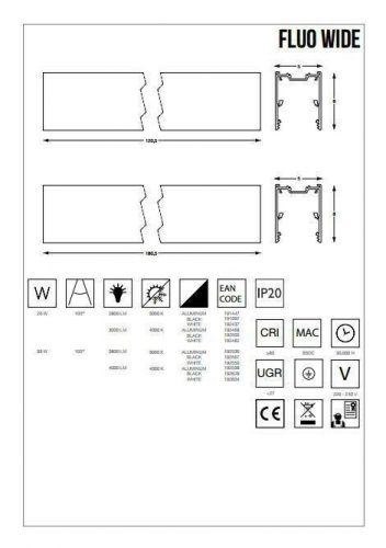 Стельовий світильник Ideal Lux FLUO WIDE 1800 3000K WHITE (192550)