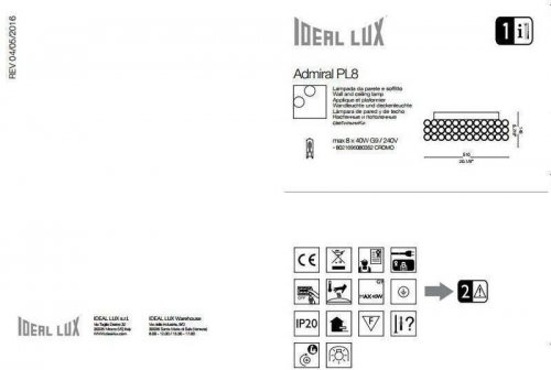 Стельовий світильник Ideal Lux ADMIRAL PL8 (080352) (56163)