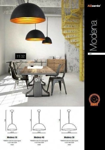 Підвісний світильник Azzardo AZ1393 Modena 18 (black/gold) (FB6838-18-BK-GO) (23817) 