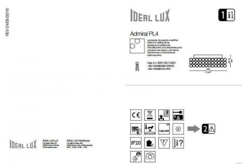Потолочный светильник Ideal Lux ADMIRAL PL4 (080338) (56159)