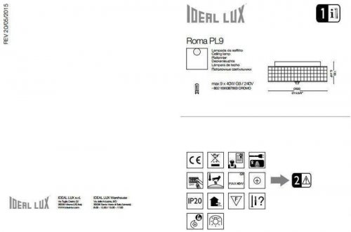 Стельовий світильник Ideal Lux ROMA PL9 (087863) (67575)