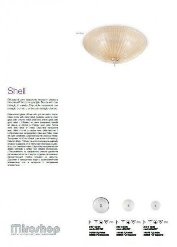 Потолочный светильник Ideal Lux SHELL PL3 TRASPARENTE (008608)