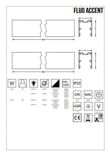Потолочный светильник Ideal Lux FLUO ACCENT 1200 3000K ALLUMINIUM (192635)