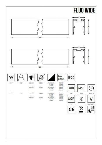 Потолочный  светильник  Ideal  Lux  FLUO  WIDE  1200  4000K  BLACK  (192505)