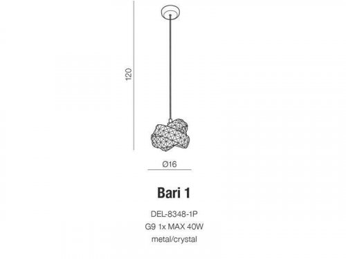 Підвісний світильник Azzardo AZ2104 Bari 1 (DEL-8348-1P) (15549)