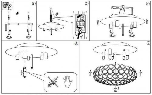 Стельовий світильник Ideal Lux KING PL5 CROMO (075419) (56268)