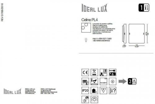 Світильник стельовий Ideal Lux CELINE PL4 (044293) (48348) 
