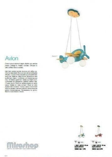 Підвісний світильник Ideal Lux AVION-1 SP3 (BLU/GIALLO) (136325) (93763)