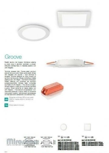 Точковий світильник Ideal Lux GROOVE FI1 10W ROUND 3000K (123974) (94252)