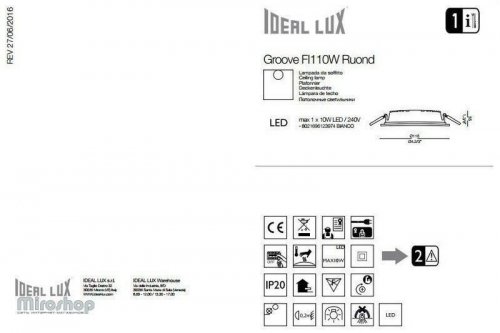 Точковий світильник Ideal Lux GROOVE FI1 10W ROUND 3000K (123974) (94252)