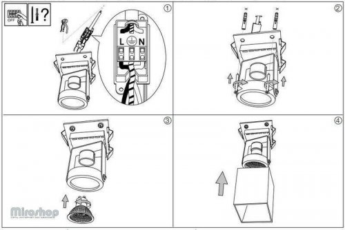 Точковий світильник Ideal Lux MOOD PL1 SMALL SQUARE ALLUMINIO (140926) (96723)