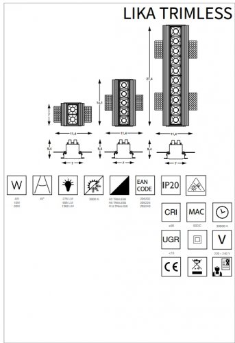 Точковий світильник Ideal Lux LIKA FI10 TRIMLESS (206240) (25895)