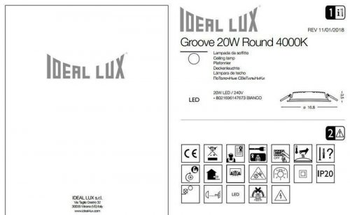 Точковий світильник Ideal Lux GROOVE 20W ROUND 4000K (147673) (94256)