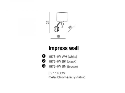 Настенный светильник Azzardo AZ2904 Impress wall (brown) (1976-1W-BN)