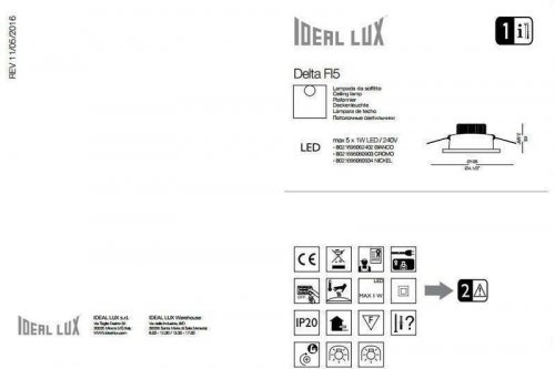 Точковий світильник Ideal Lux DELTA FI5 BIANCO (062402) (67621) 