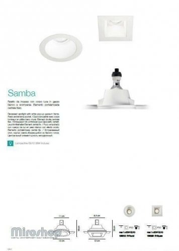 Точковий світильник Ideal Lux SAMBA FI1 SQUARE (139029) (94273)