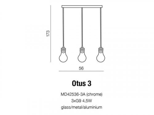 Підвісний світильник Azzardo AZ1644 Otus 3 (MD42536-3A-CH) (15956)